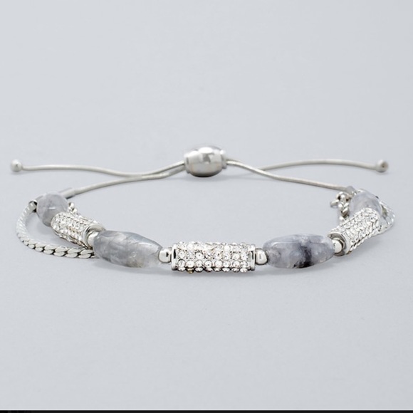White House Black Market Jewelry - 🆕WHBM GRAY FRIENDSHIP BRACELET